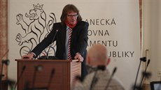 Zástupci petice Blanický manifest (na snímku ekonom Miroslav evík) jednali na...
