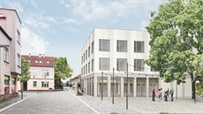Plácek u radnice - vizualizace nové budovy městského úřadu v Lázních Bělohrad Plácek u radnice - vizualizace nové budovy městského úřadu v Lázních Bělohrad