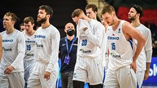 Čeští basketbalisté po prohře s Litvou Čeští basketbalisté po prohře s Litvou