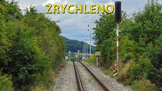 Vjezd do stanice Chotiměř ZRYCHLENO Vjezd do stanice Chotiměř ZRYCHLENO
