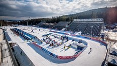 Pohled na biatlonový areál v Novém Městě Pohled na biatlonový areál v Novém Městě