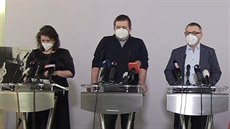 Ministr vnitra Jan Hamáček, ministryně práce a sociálních věcí Jana Maláčová a... Ministr vnitra Jan Hamáček, ministryně práce a sociálních věcí Jana Maláčová a...