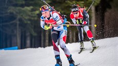 Markéta Davidová běží druhý úsek smíšené štafety v Novém Městě. Markéta Davidová běží druhý úsek smíšené štafety v Novém Městě.
