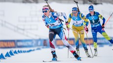 Markéta Davidová běží sprint v Östersundu. Markéta Davidová běží sprint v Östersundu.