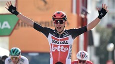 Andreas Kron se raduje po vítězství v první etapě závodu Kolem Katalánska. Andreas Kron se raduje po vítězství v první etapě závodu Kolem Katalánska.