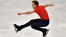 Michal Březina při krátkém programu na mistrovství světa ve Stockholmu. Michal Březina při krátkém programu na mistrovství světa ve Stockholmu.