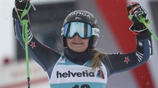 Novozélandská lyžařka Alice Robinsonová slaví triumf v obřím slalomu v... Novozélandská lyžařka Alice Robinsonová slaví triumf v obřím slalomu v...