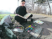 Eliška Hanuš při tvorbě
