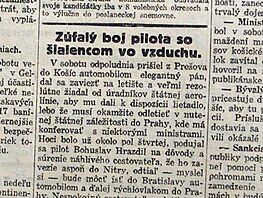 O napaden pilota Hrazdila informoval tehdej denn tisk