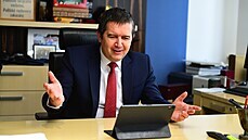 Jan Hamáček na 42. on-line sjezdu vládní ČSSD. (9.dubna 2021) Jan Hamáček na 42. on-line sjezdu vládní ČSSD. (9.dubna 2021)
