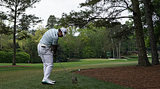 Hideki Macujama ve třetím kole turnaje Masters v Augustě. Hideki Macujama ve třetím kole turnaje Masters v Augustě.