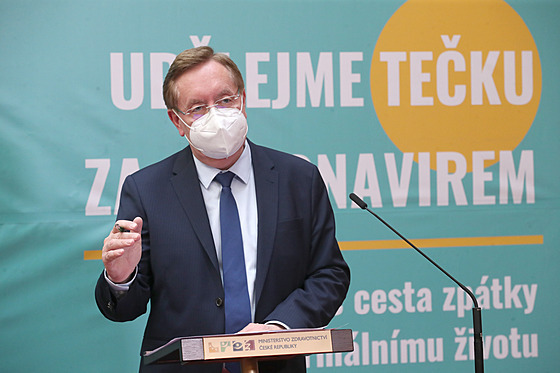 Ministr zdravotnictví Petr Arenberger na tiskové konferenci. (23. dubna 2021)