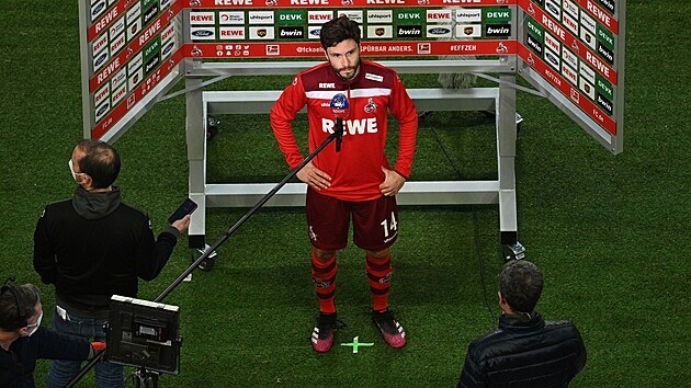 Jonas Hector z Kolna nad Rnem pi televiznm rozhovoru