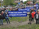 Ped Liberty dnes stovky zamstnanc protestovaly proti prodeji sti emisnch...