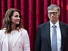 Melinda a Bill Gatesovi v Paíi (21. dubna 2017)