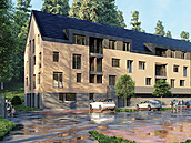 Vizualizace nového apartmánového domu na místě penzionu Mlýn v Herlíkovicích. Vizualizace nového apartmánového domu na místě penzionu Mlýn v Herlíkovicích.