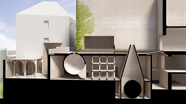 Mezi budovami SEFO, kterých bude celkem pět, se bude nacházet zahrada sloužící k odpočinku.