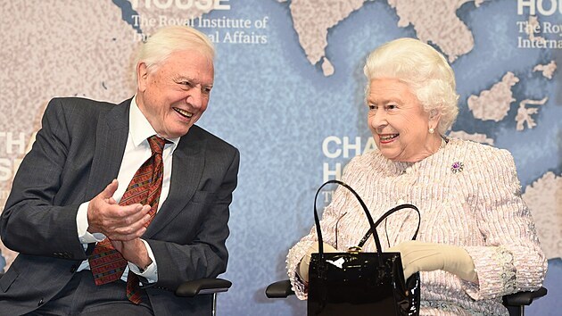 David Attenborough a krlovna Albta II. (Londn, 20. listopadu 2019)