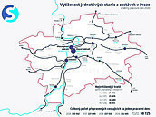 Mapka nejvytíženějších vlakových zastávek