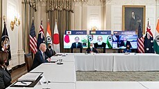 Americký prezident Joe Biden pořádá první summit indopacifické aliance Quad,... Americký prezident Joe Biden pořádá první summit indopacifické aliance Quad,...