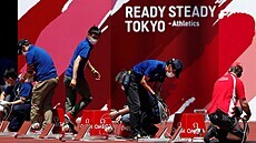 Tokio se chystá na olympijské hry. Momentka z přípravných atletických závodů. Tokio se chystá na olympijské hry. Momentka z přípravných atletických závodů.