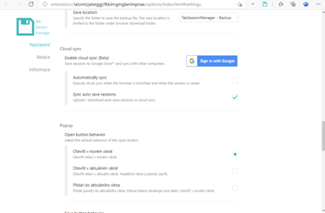 Přihlášení k synchronizace prostřednictvím Google účtu
