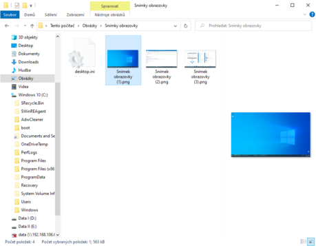 Zobrazení podokna náhledu