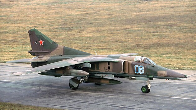 MiG-27K z vzbroje Skupiny sovtskch vojsk v Nmecku. Letouny stejnho typu pouvala i Stedn skupina vojsk.