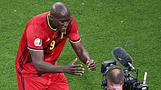 Romelu Lukaku slaví svůj gól proti Rusku. Romelu Lukaku slaví svůj gól proti Rusku.