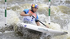 Kanoistka Jessica Foxová z Austrálie ve finálové jízdě v Praze. Kanoistka Jessica Foxová z Austrálie ve finálové jízdě v Praze.