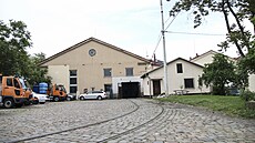 Budova Vozovny Orionka u Korunní ulice na pražských Vinohradech. Budova Vozovny Orionka u Korunní ulice na pražských Vinohradech.