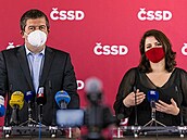 Předseda ČSSD, ministr vnitra Jan Hamáček a místopředsedkyně ČSSD, ministryně... Předseda ČSSD, ministr vnitra Jan Hamáček a místopředsedkyně ČSSD, ministryně...