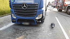 Hasii Olomouckého kraje zasahovali u váné dopravní nehody u Páslavic na D35,...