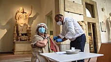V Palermu okovali mezi starobylými sochami místního muzea. (24. ervna 2021)