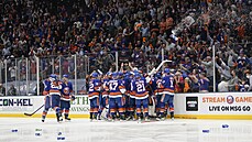 Fanoušci New York Islanders po výhře zasypali ledovou plochu plechovkami od... Fanoušci New York Islanders po výhře zasypali ledovou plochu plechovkami od...