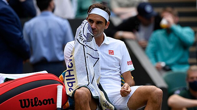 Roger Federer ve tvrtfinle Wimbledonu