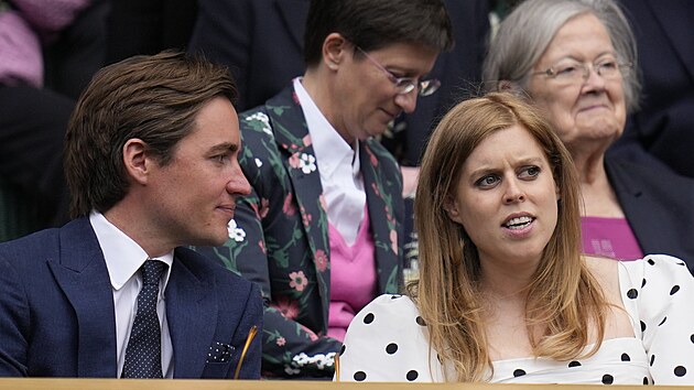 Edoardo Mapelli Mozzi a princezna Beatrice na Wimbledonu (Londn, 8. ervence 2021)