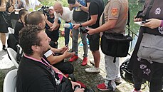 Vědecký experiment Aquakosmow Space 2021 dnes v lomu u Lišova na... Vědecký experiment Aquakosmow Space 2021 dnes v lomu u Lišova na...