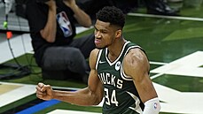 Výtečný basketbalista Giannis Antetokounmpo z týmu Milwaukee Bucks. Výtečný basketbalista Giannis Antetokounmpo z týmu Milwaukee Bucks.