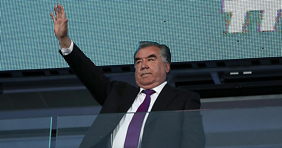 Tádický prezident Imomali Rachmon na Evropských hrách v Minsku (30. ervna...