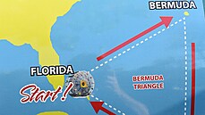 Amerian Reza Baluchi se o pechod z Floridy na Bermudy pokusil u v roce 2014.
