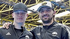 Michal Gut (vlevo) s Františkem Lukešem v Litvínově. Michal Gut (vlevo) s Františkem Lukešem v Litvínově.