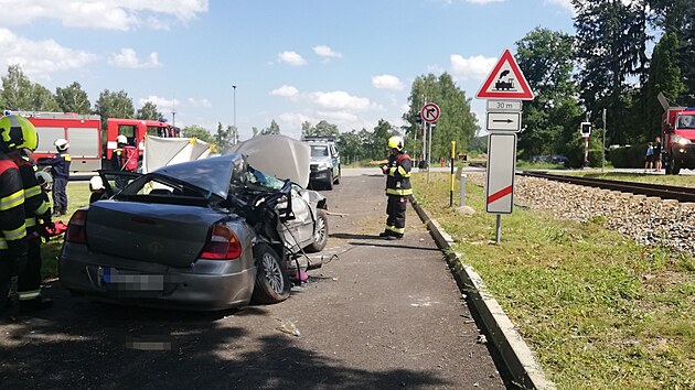 Nehoda se stala na přejezdu v Holubově. Nehoda se stala na přejezdu v Holubově.