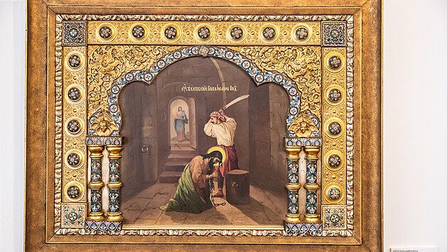 Obraz ruskho male Vasilije Vereagina Stt Jana Ktitele v trutnovskm muzeu