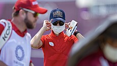 Klára Spilková během třetího kola olympijského turnaje. (6. srpna 2021) Klára Spilková během třetího kola olympijského turnaje. (6. srpna 2021)