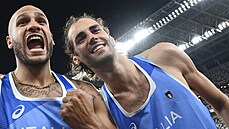 Dvojí italská radost: sprinter Lamont Jacobs (vlevo) a výka Gianmarco Tamberi...