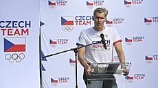 Pedseda eského olympijského výboru (OV) Jií Kejval na tiskové konferenci...