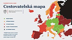 Cestovatelská mapa, která platí od 16. srpna. Cestovatelská mapa, která platí od 16. srpna.