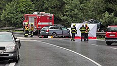Dopravní nehoda na hlavním silniním tahu z Karlových Var na Prahu. (23. srpna...