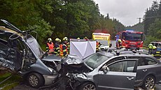 Dopravní nehoda na hlavním silniním tahu z Karlových Var na Prahu. (23. srpna...